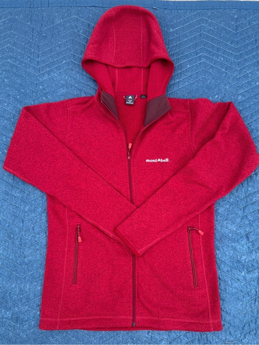 Montbell Women’s Red Hooded Fleece Jacket
